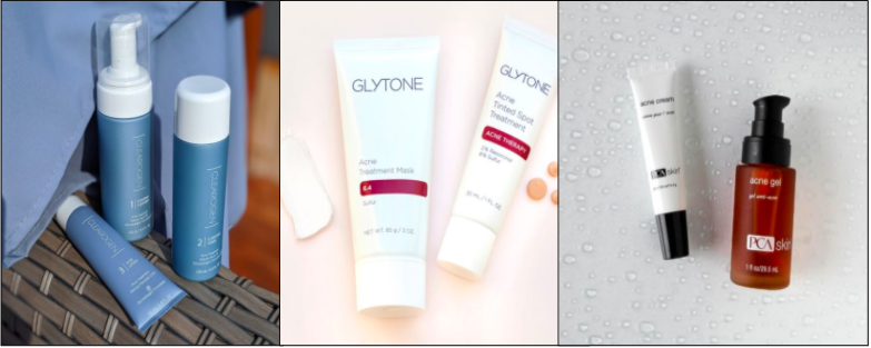 Clearogen Acne System, Glytone Acne Treatment Mask, PCA Skin Acne Gel