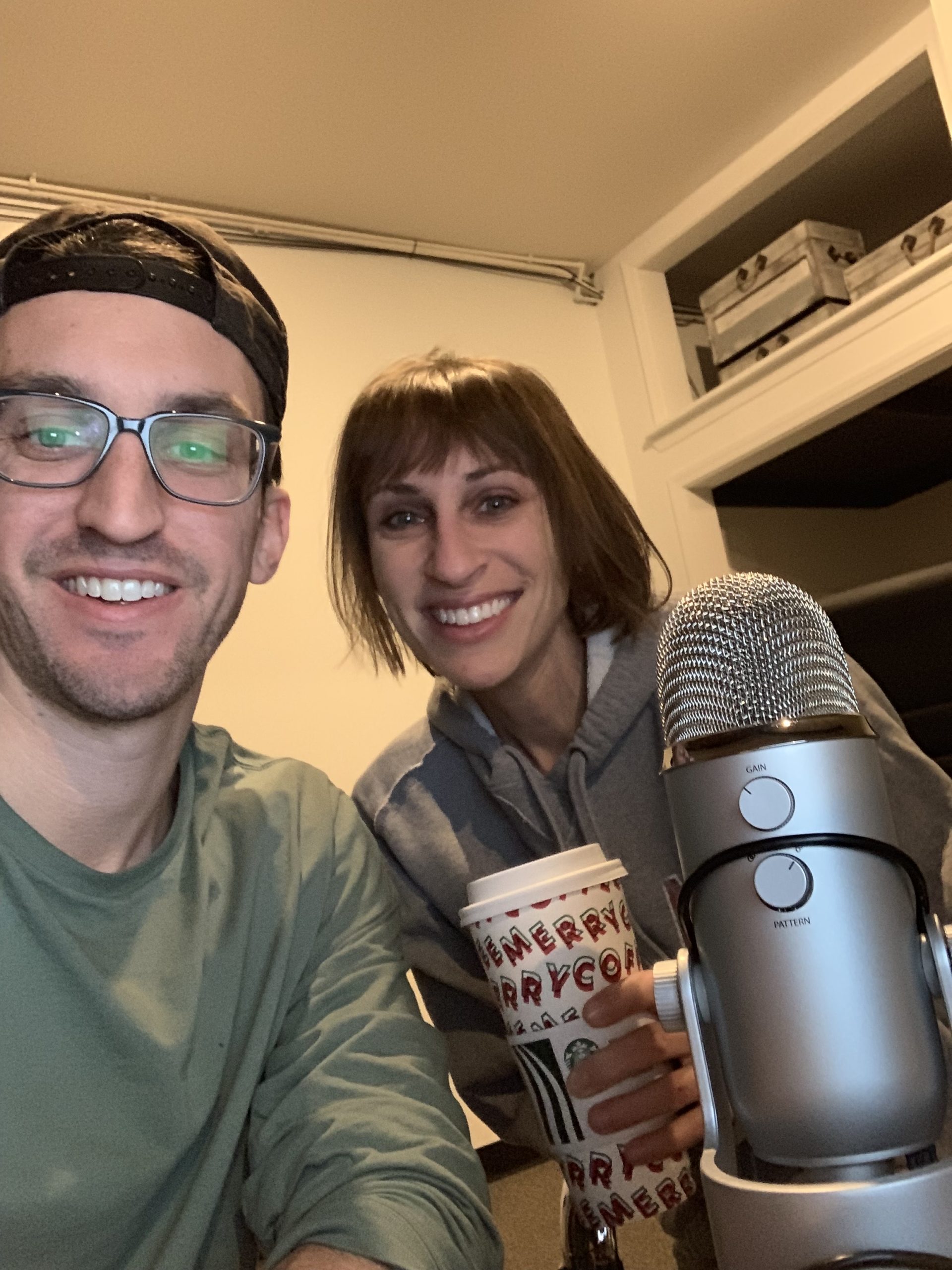 Jason & Stefanie Parks recording their weekly podcast